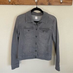 Women’s Grey Denim Jacket S Lightweight Casual Western Style Minimalist
